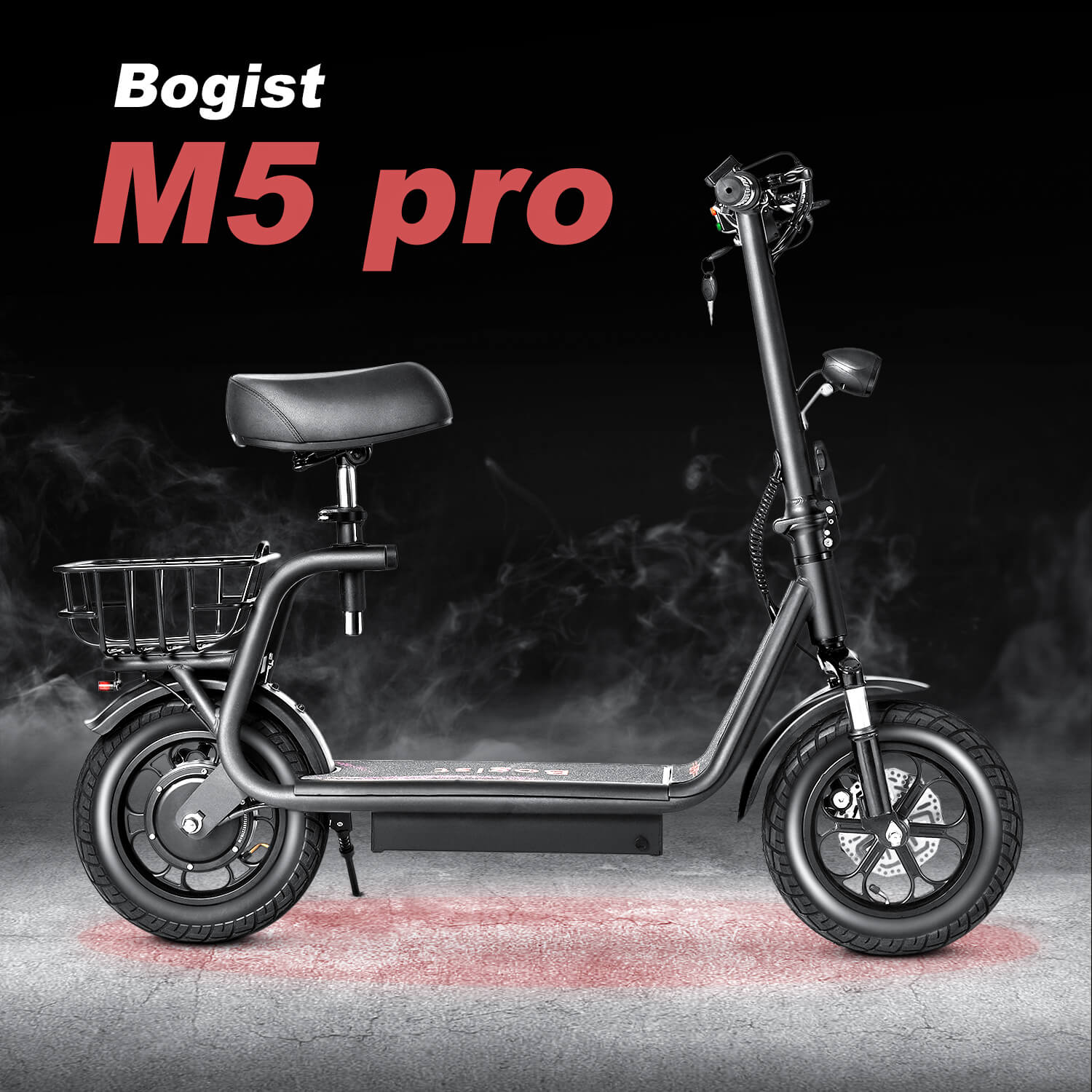 Bogist - BOGIST M5 Pro Scooter électrique pliant avec siège Pneu  pneumatique 12 pouces Moteur 500 W - Trottinette électrique - Rue du  Commerce